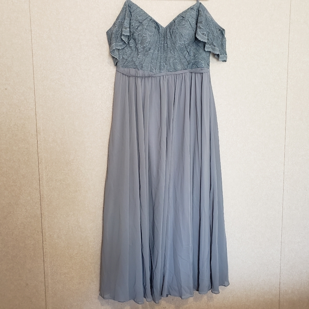 JJSHOUSE  BEAUTIFUL LACE LIGHT BLUE LONG DRESS